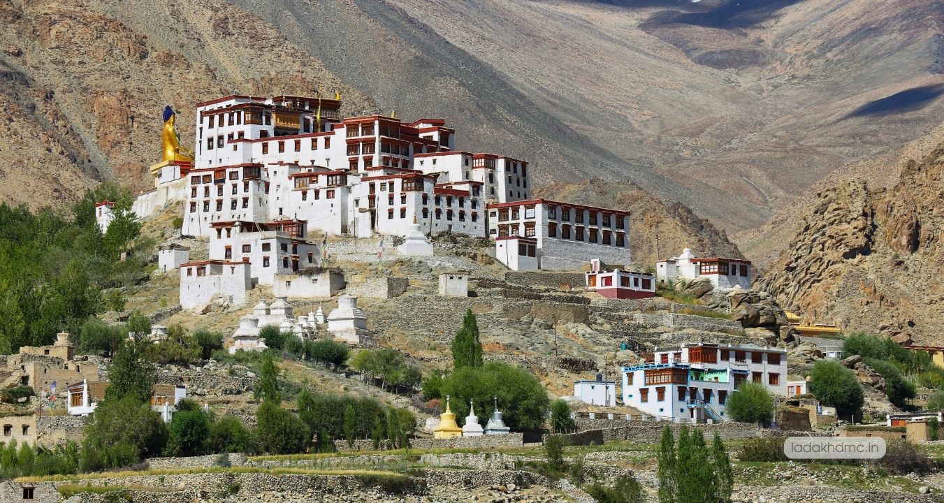 Likir Monastery - peaceful hilltop monastery with massive golden Buddha statue