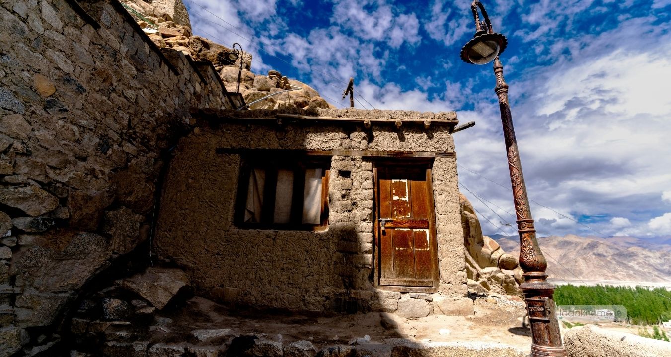 Shey Palace with scenic Himalayan backdrop near Leh, Ladakh