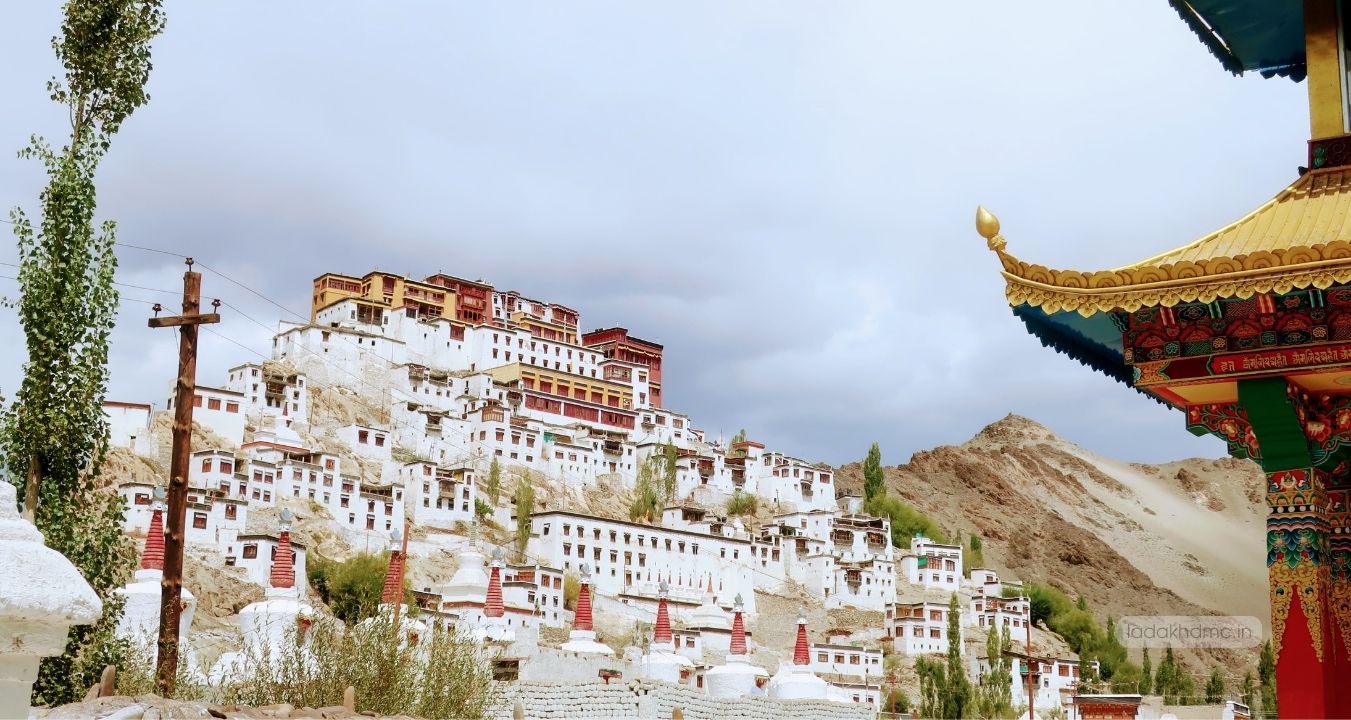 Spituk Monastery overlooking Indus River - ancient Buddhist artifacts and panoramic views