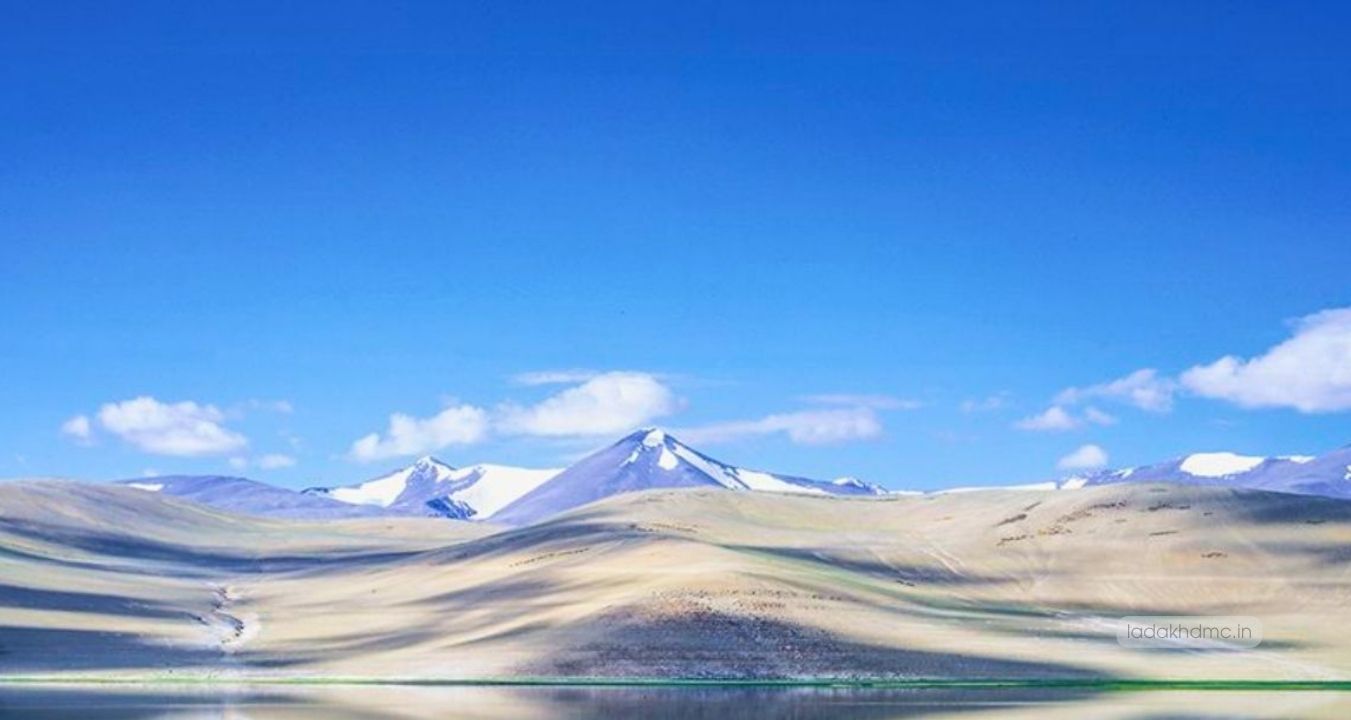 Mirpal Tso Lake surrounded by mountains and pristine Himalayan scenery in Leh Ladakh